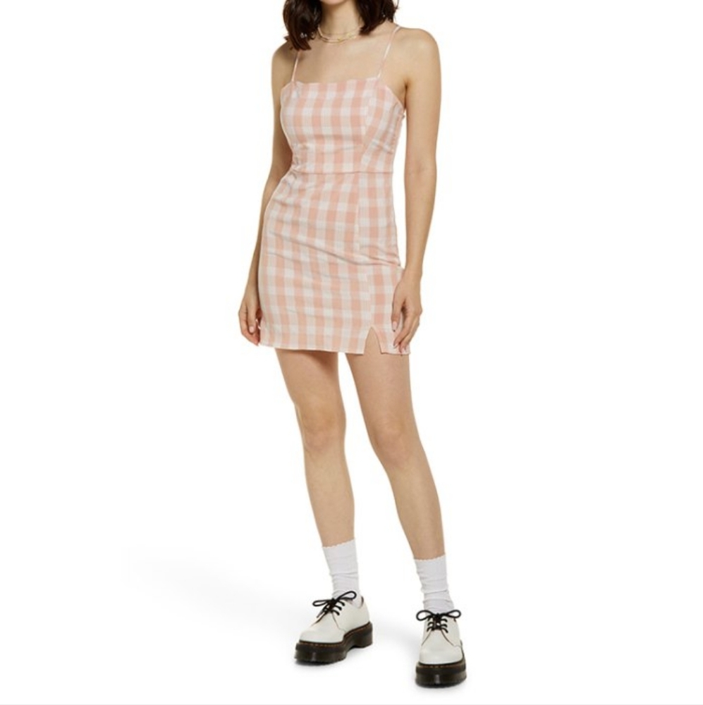 NWT - BP Pink Plaid Square Neck Sundress - XL